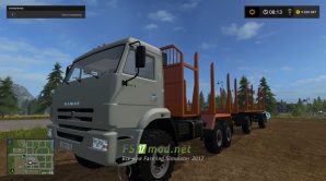 Грузовик КамАЗ для перевозки леса в игре FS 2017