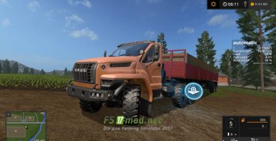 Мод тягача УРАЛ для Farming Simulator 2017