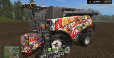 Мод на NEW HOLLAND CR 1090 STICKERBOMB для игры Farming Simulator 2017