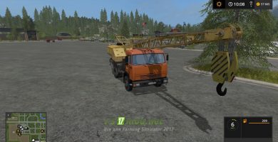 Мод на КАМАЗ 43255 Кран для игры Симулятор Фермера 2017.
