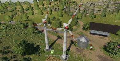 Mод на Placeable Wind Turbine Revenue Generator для игры Фермер Симулятор 2019