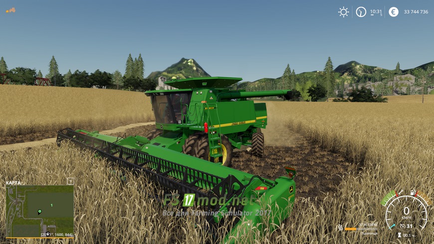 Мод на John Deere 9600 9610 для Фарминг Симулятор 19 1466